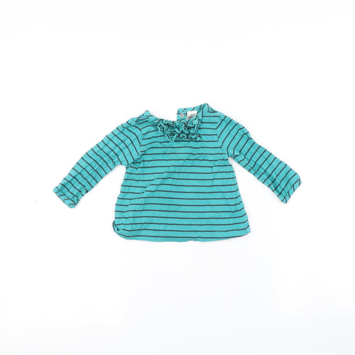 Carters Baby Blue Striped  Basic T-Shirt Size 12 Months