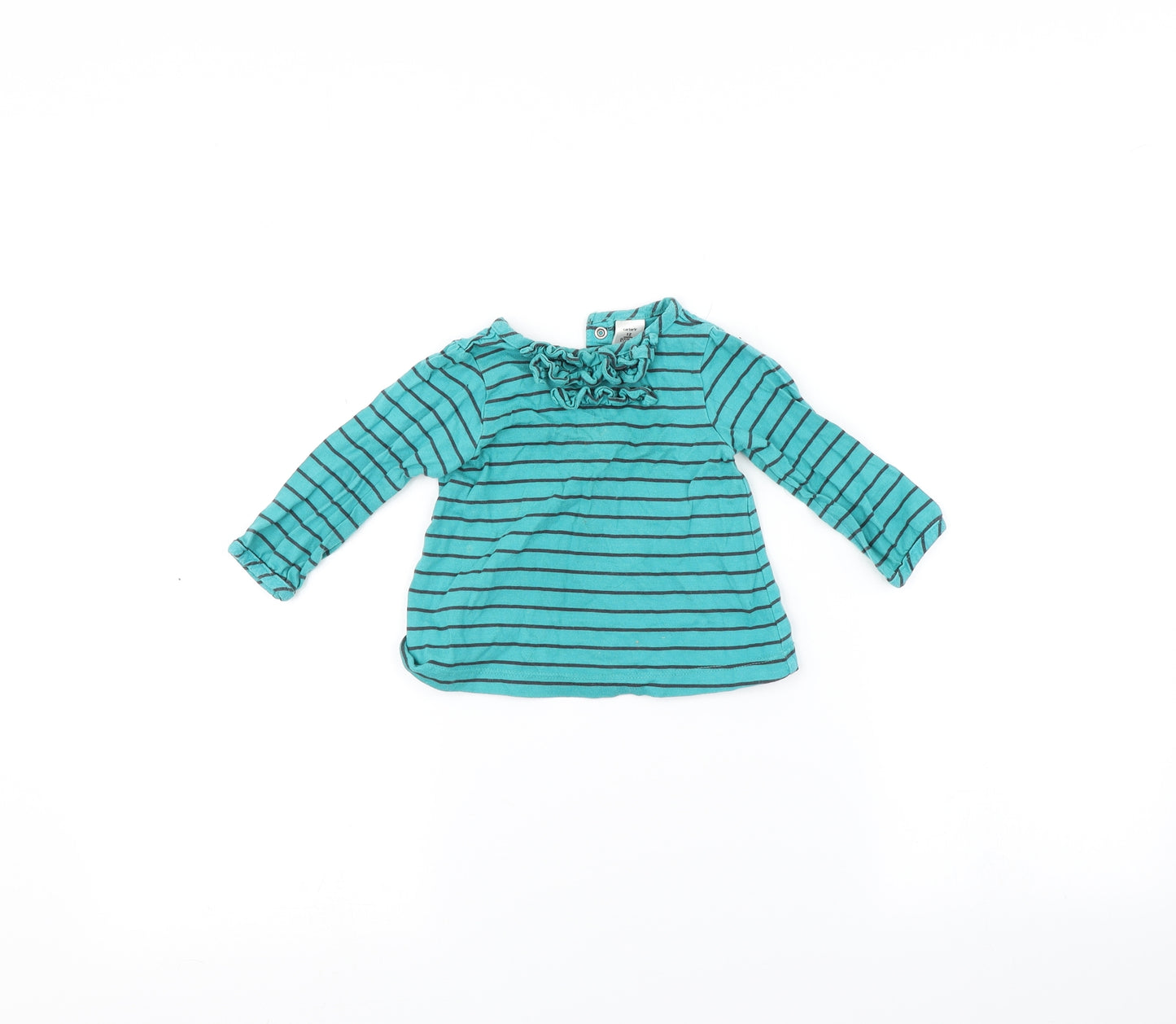 Carters Baby Blue Striped  Basic T-Shirt Size 12 Months