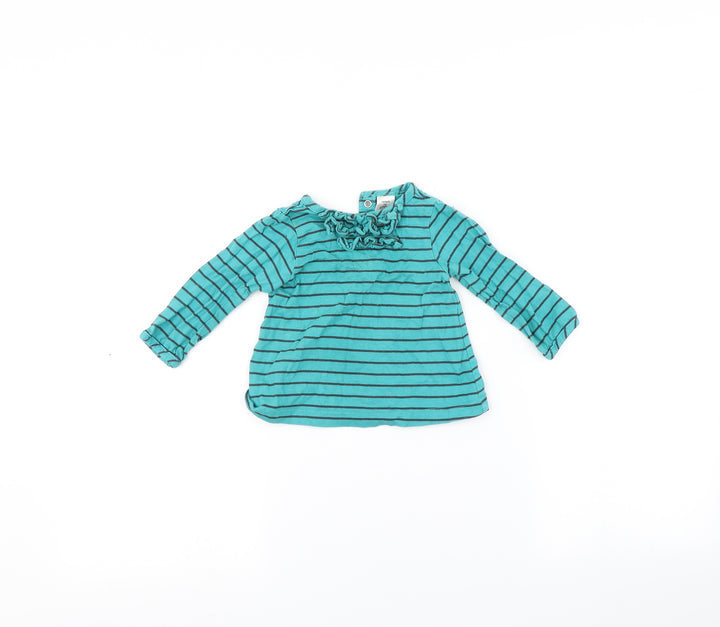 Carters Baby Blue Striped  Basic T-Shirt Size 12 Months