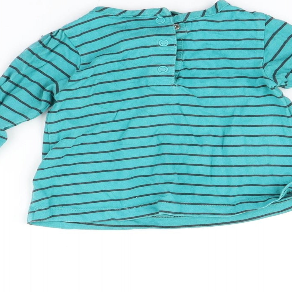 Carters Baby Blue Striped  Basic T-Shirt Size 12 Months