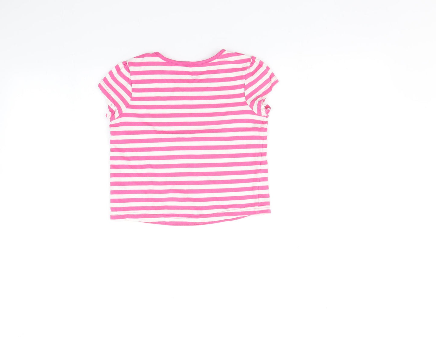George Girls Pink Striped  Basic T-Shirt Size 4-5 Years