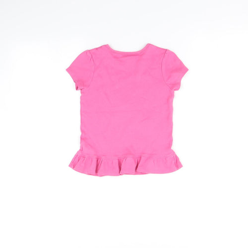 George Girls Pink   Basic T-Shirt Size 4-5 Years  - Bunny