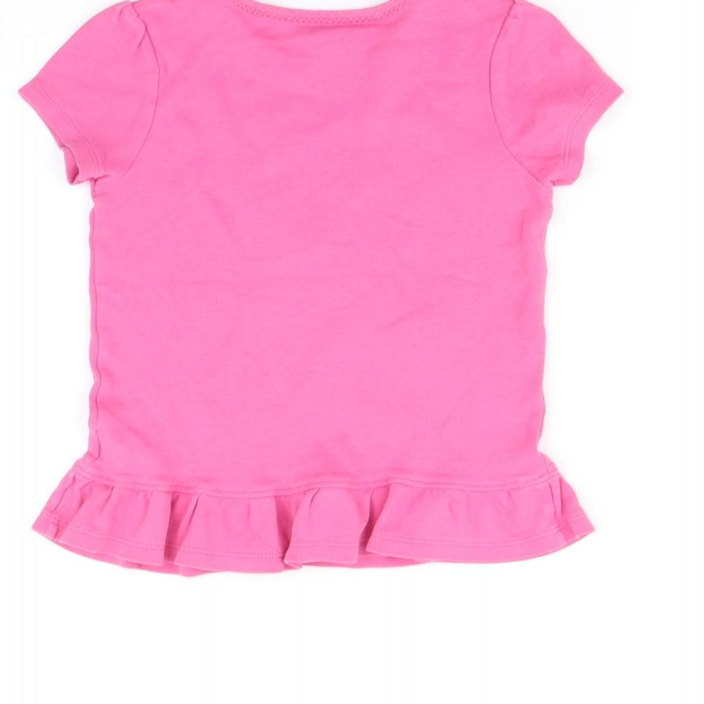 George Girls Pink   Basic T-Shirt Size 4-5 Years  - Bunny