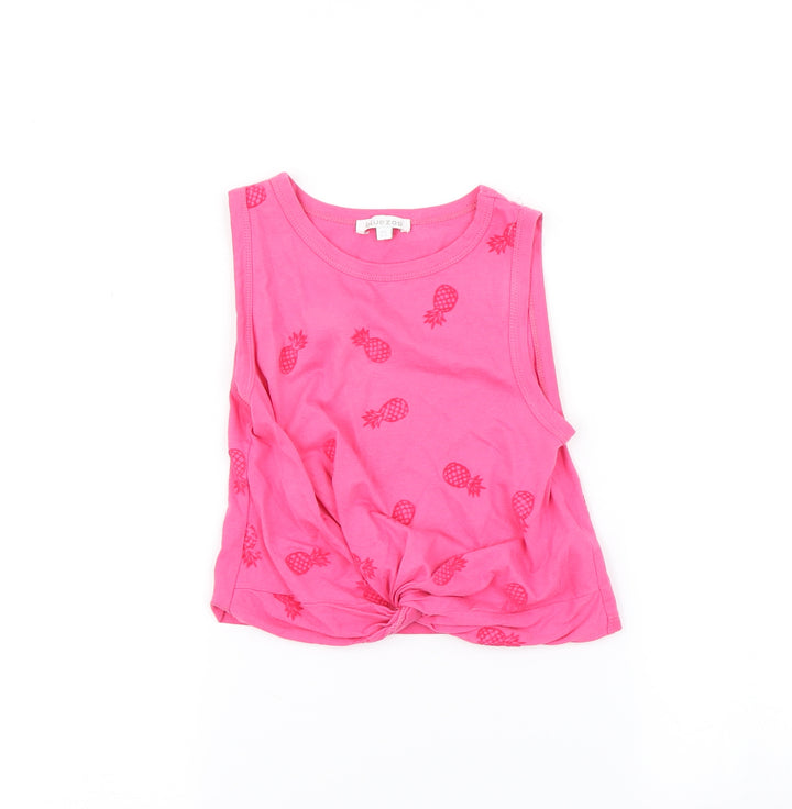 Bluezoo Girls Pink Camisole T-Shirt Size 6-7 Years - Pineapple print