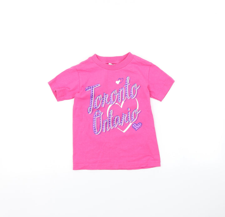 Alstyle Girls Pink   Basic T-Shirt Size XS
