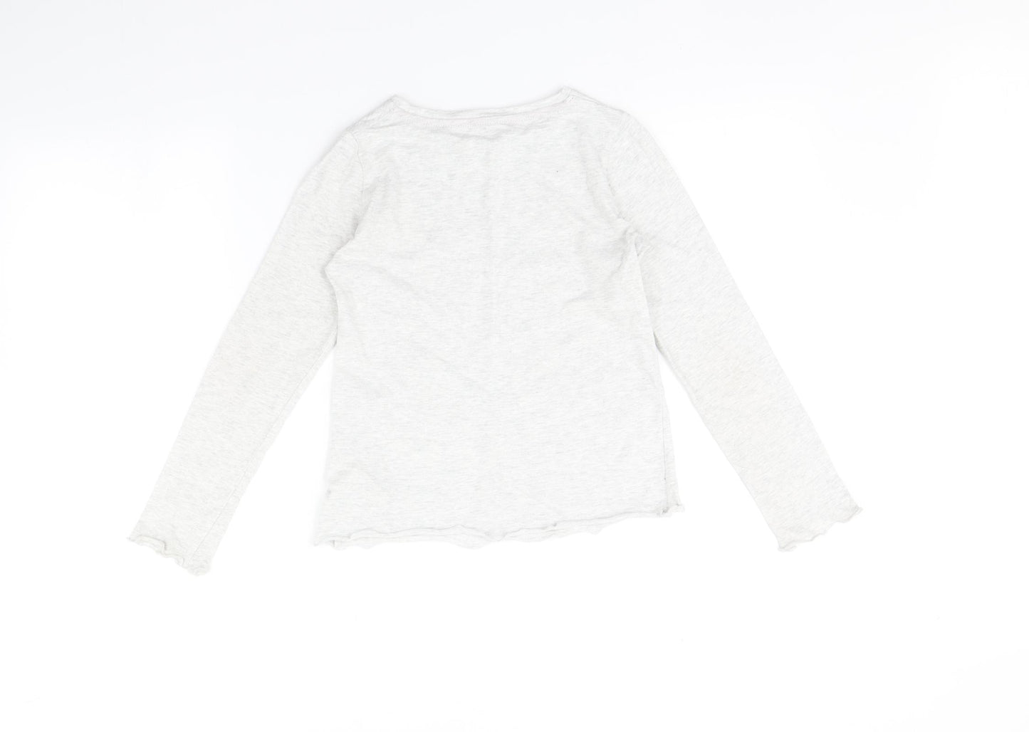 F&F Girls Grey   Top Pyjama Top Size 8-9 Years  - deer print