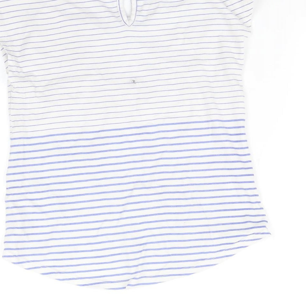 Monsoon Girls Blue Striped  Basic T-Shirt Size 7-8 Years