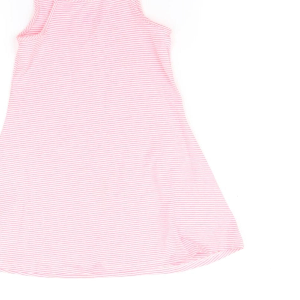 F&F Girls Pink Striped  A-Line  Size 6-7 Years