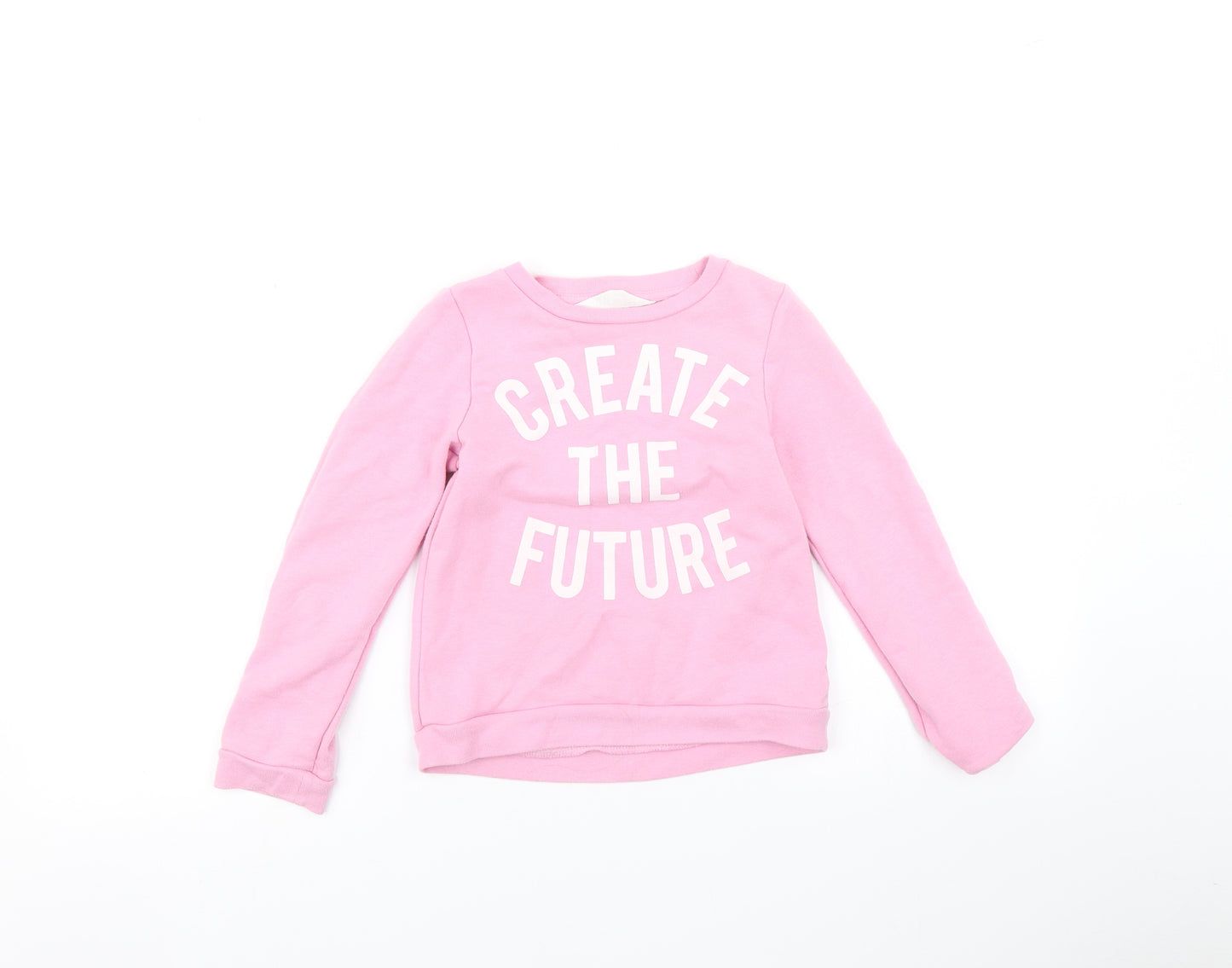 H&M Girls Pink   Pullover Jumper Size 7 Years