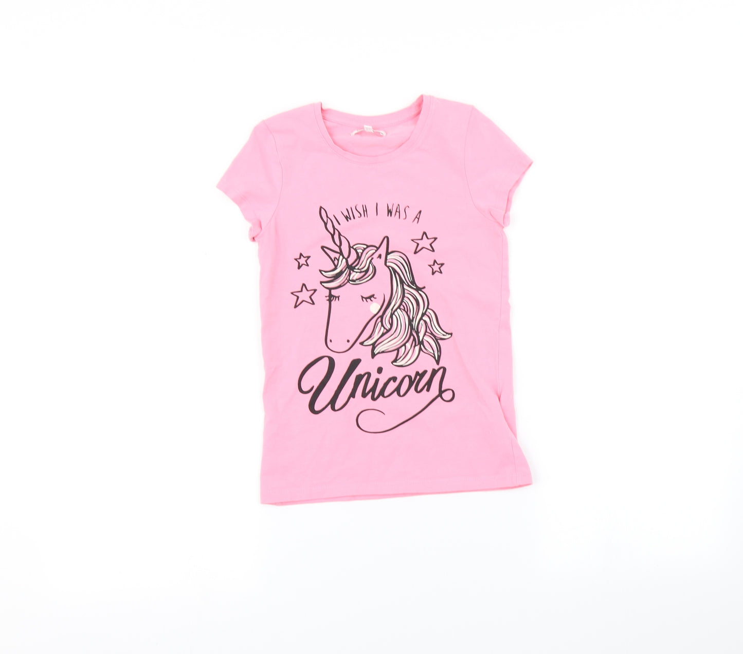 Bluezoo Girls Pink   Basic T-Shirt Size 7-8 Years  - Unicorn