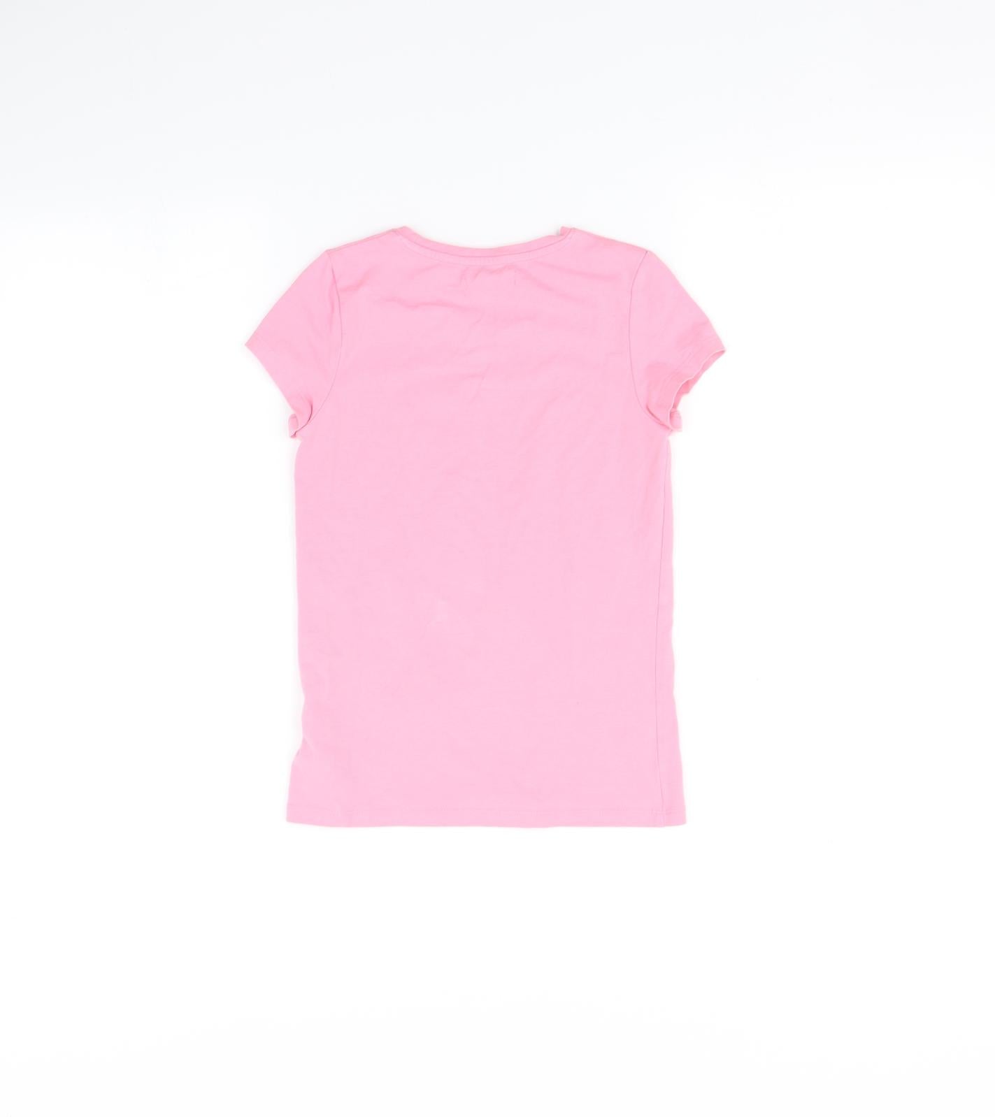 Bluezoo Girls Pink   Basic T-Shirt Size 7-8 Years  - Unicorn
