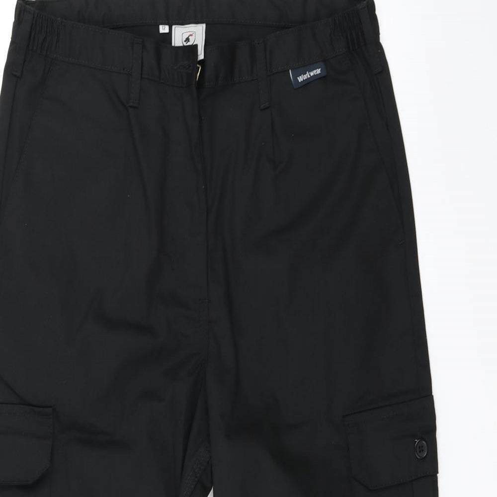 Black Knight Womens Black   Trousers  Size 12 L30 in