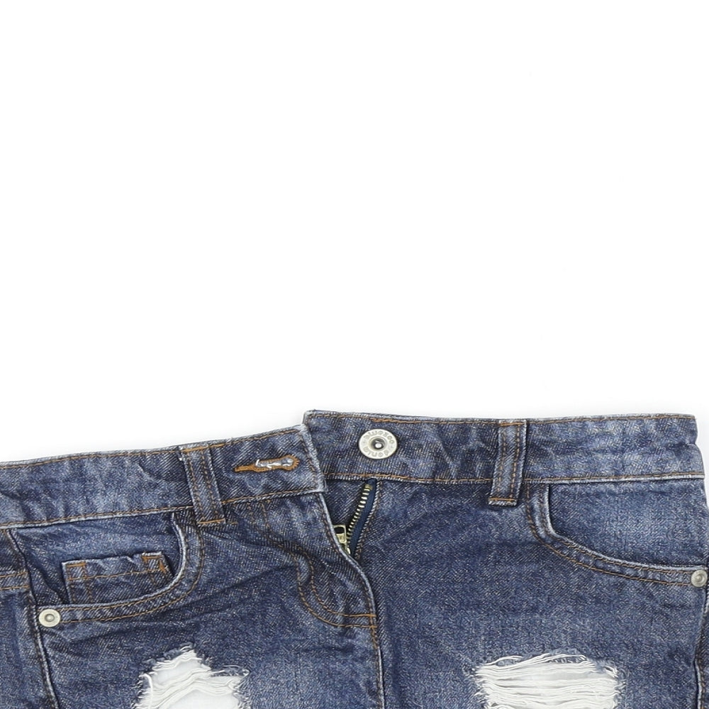 Bluezoo Girls Blue   Cut-Off Shorts Size 6 Years