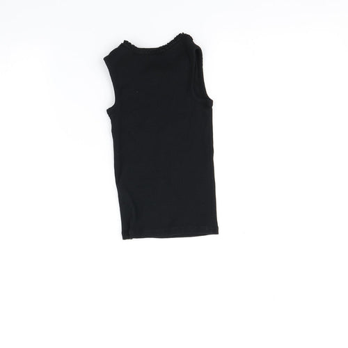 George Girls Black   Basic T-Shirt Size 4-5 Years
