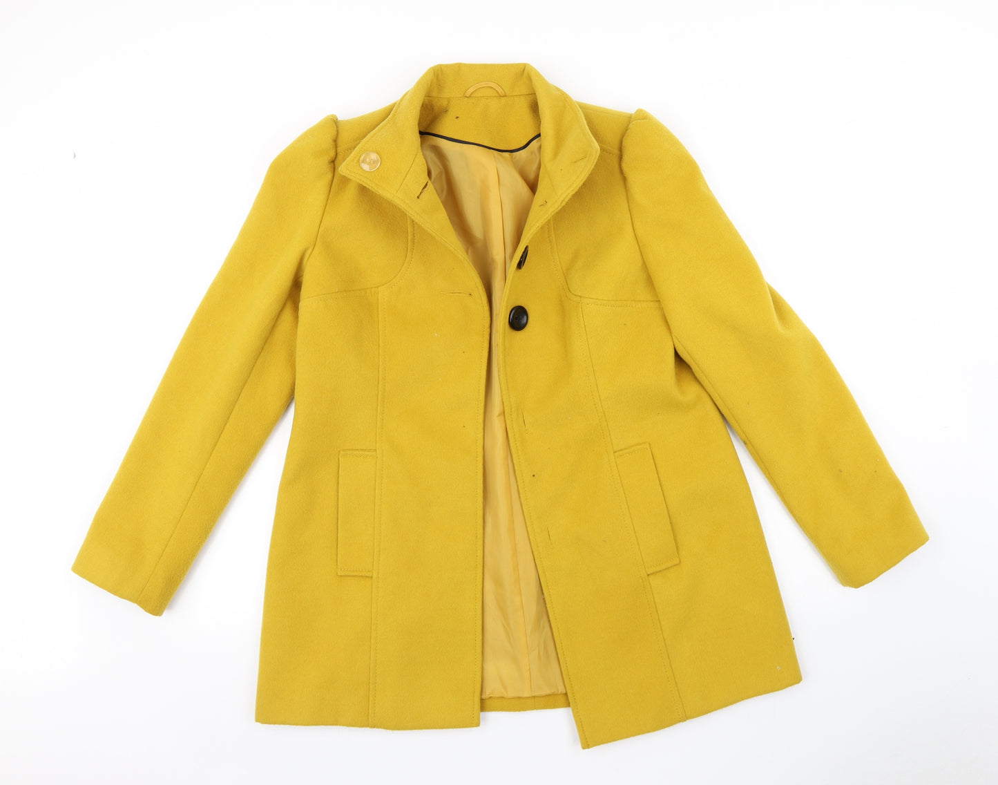 F&F Womens Yellow   Overcoat Coat Size 12