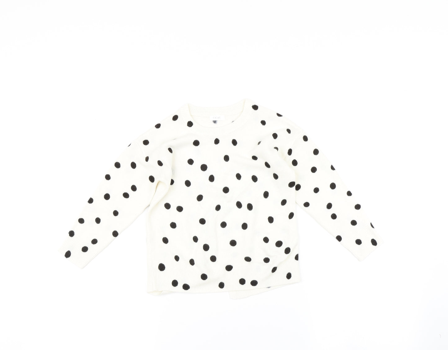 NEXT Girls White Polka Dot  Pullover Jumper Size 4 Years