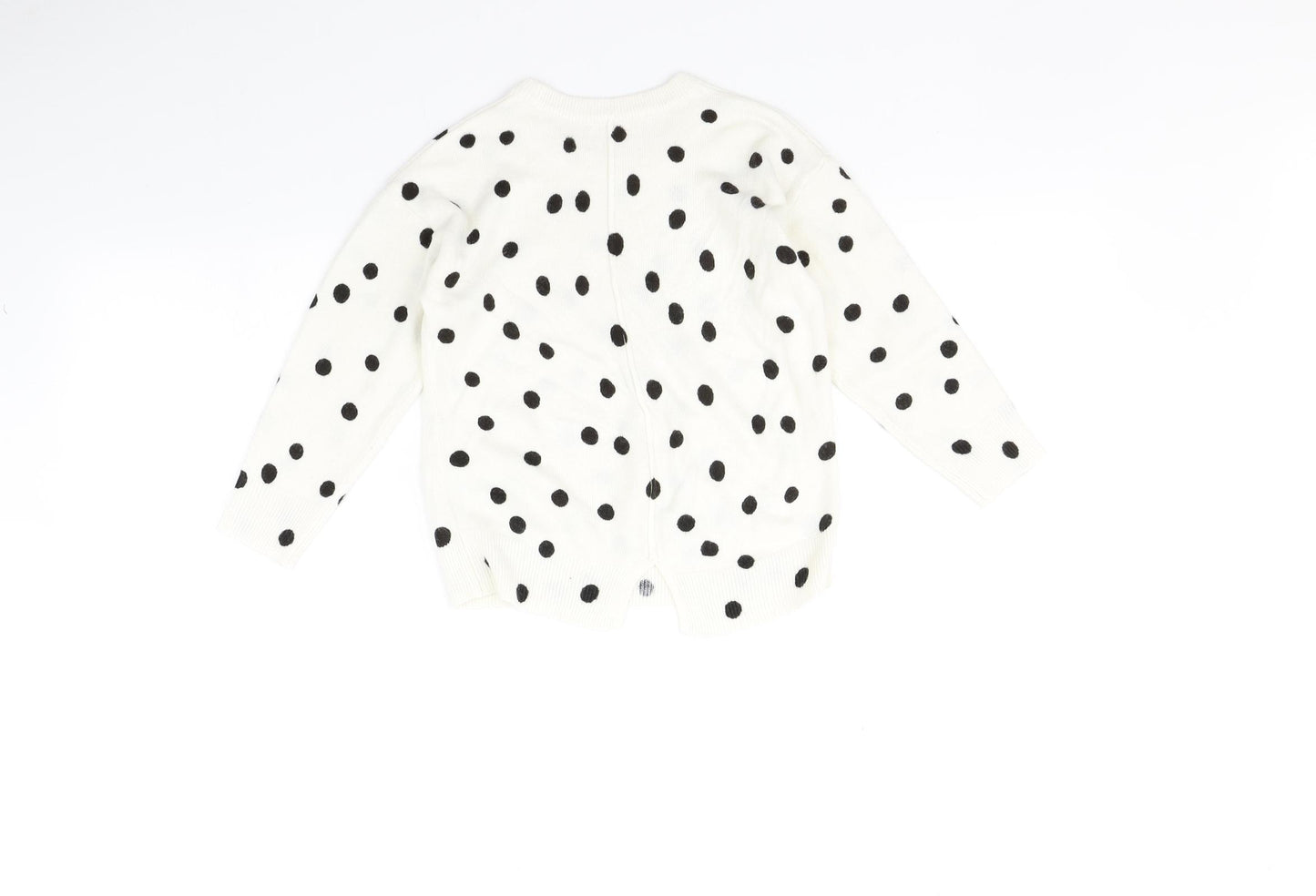 NEXT Girls White Polka Dot  Pullover Jumper Size 4 Years