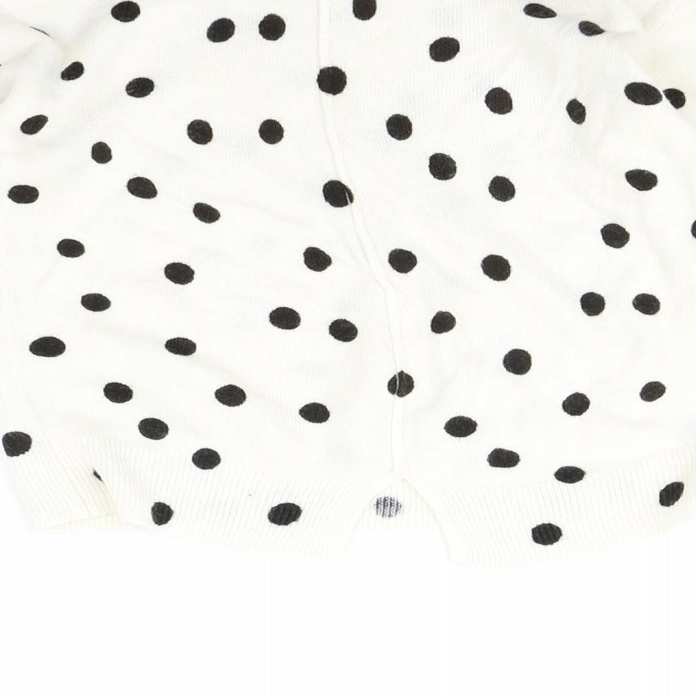 NEXT Girls White Polka Dot  Pullover Jumper Size 4 Years