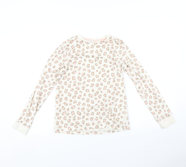 F&F Girls Pink Animal Print Top Pyjama Top Size 13 Years