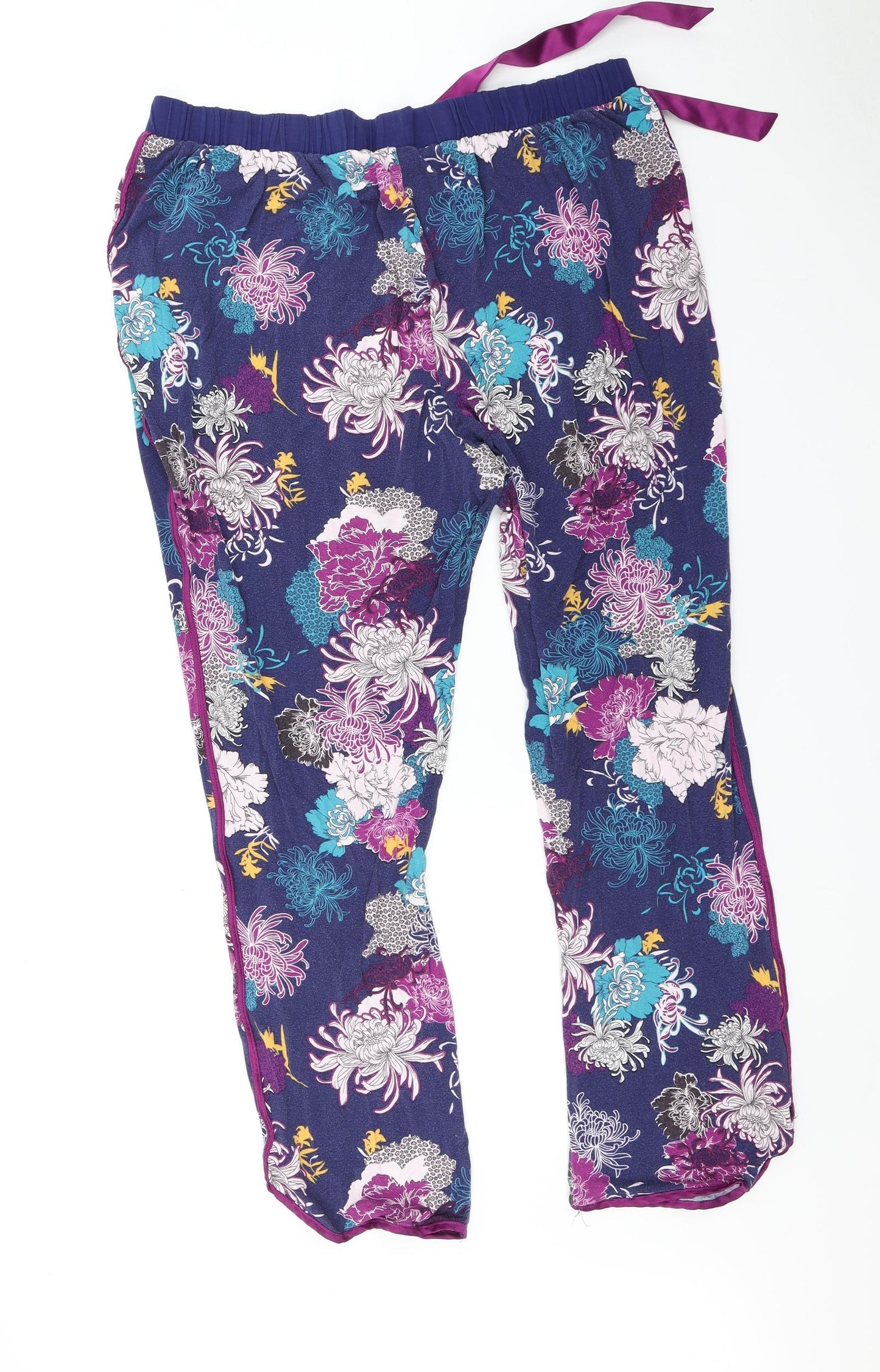 Matalan Womens Purple Floral   Pyjama Pants Size L