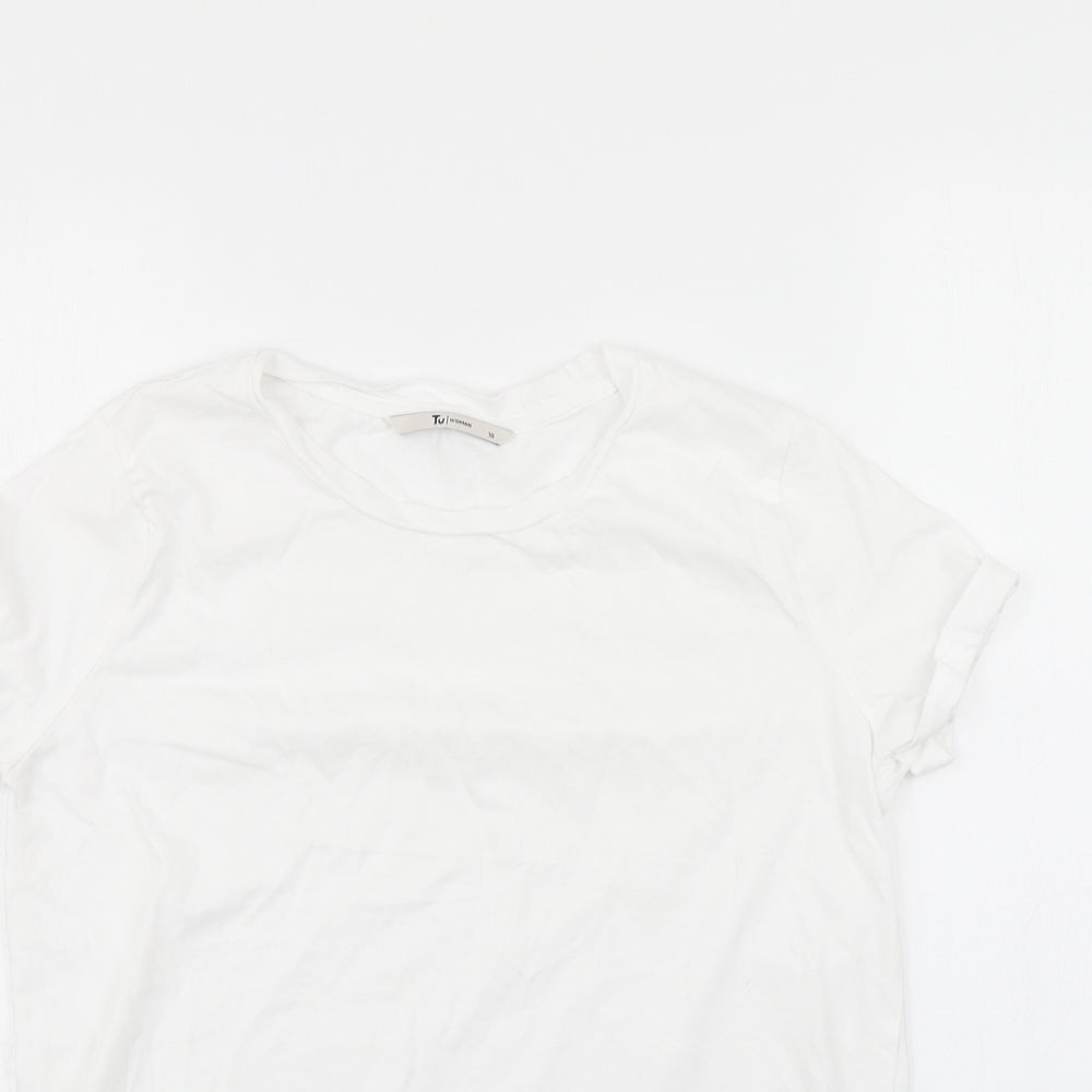 TU Womens White   Basic T-Shirt Size 10