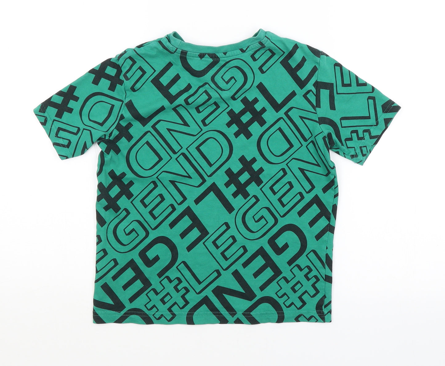 F&F Boys Green Geometric  Basic T-Shirt Size 5-6 Years