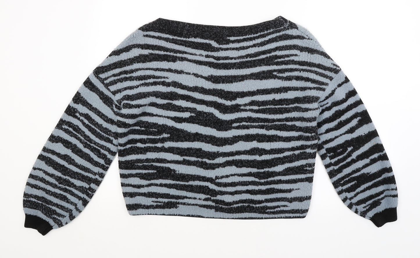 River Island Womens Blue Animal Print  Pullover Jumper Size 10