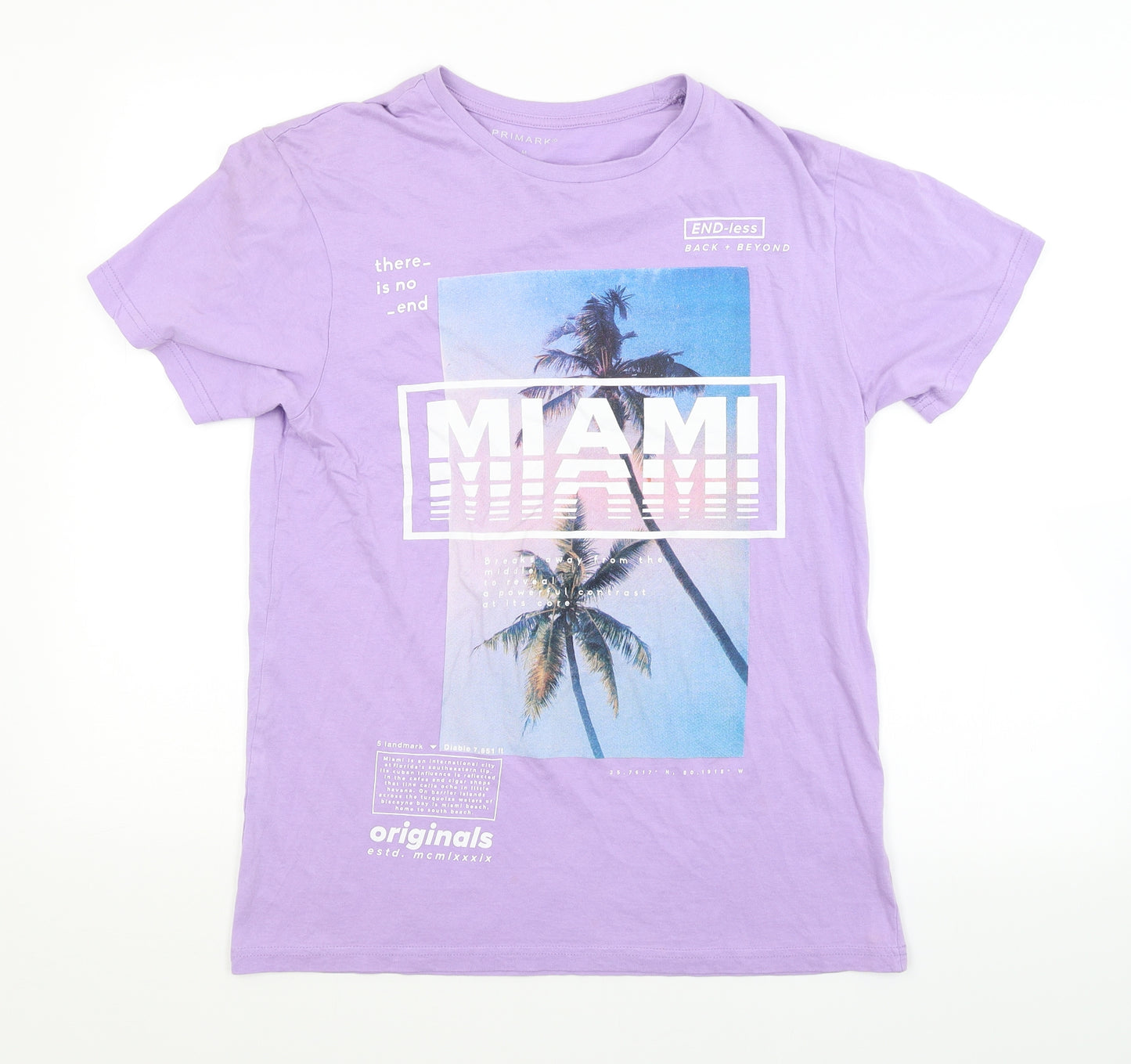 Primark Mens Purple    T-Shirt Size M