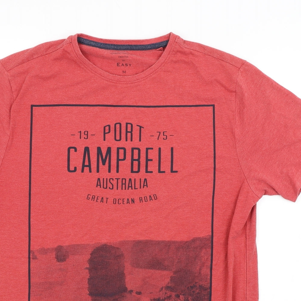 Easy Mens Red    T-Shirt Size M