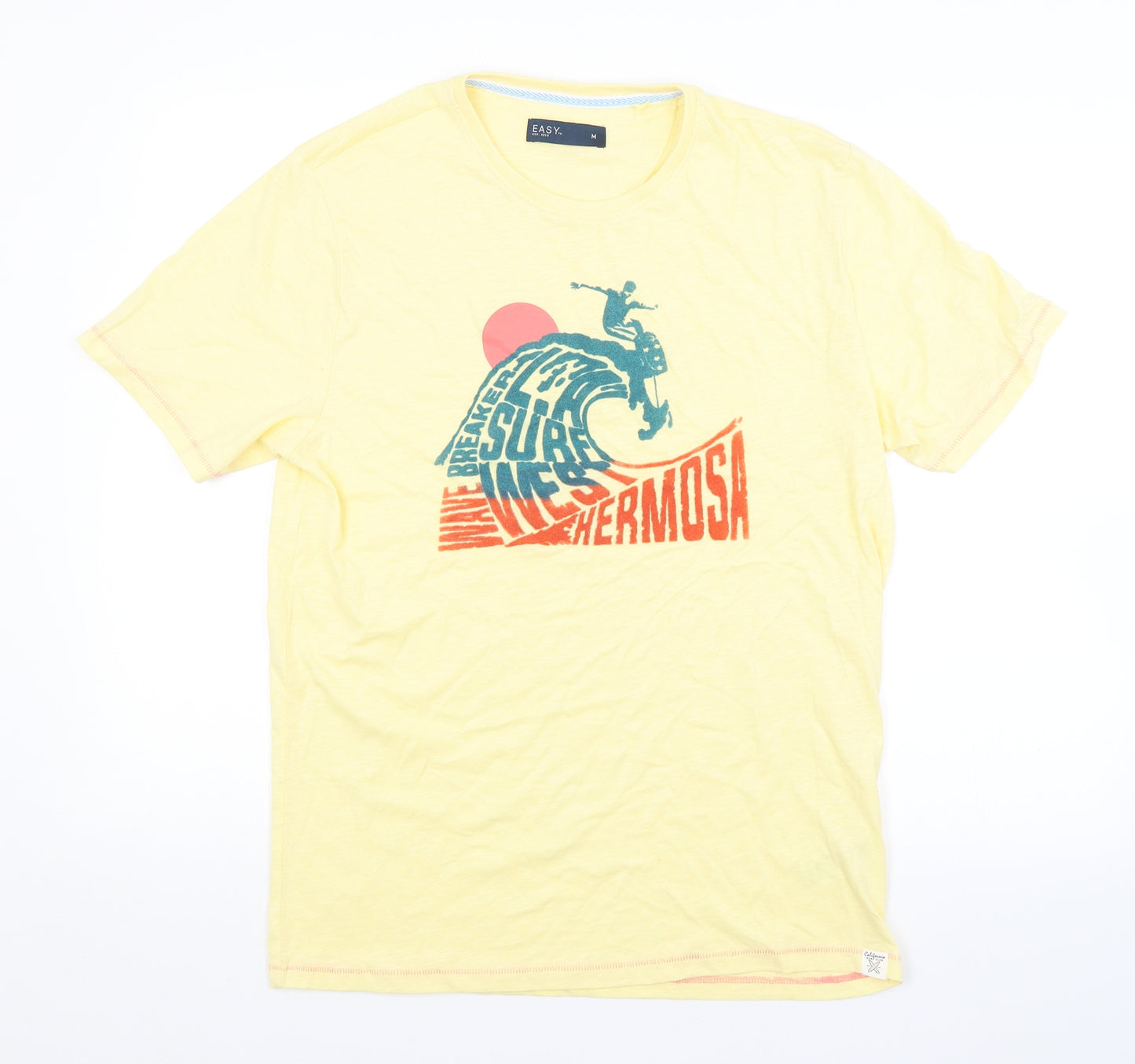 Easy Mens Yellow    T-Shirt Size M
