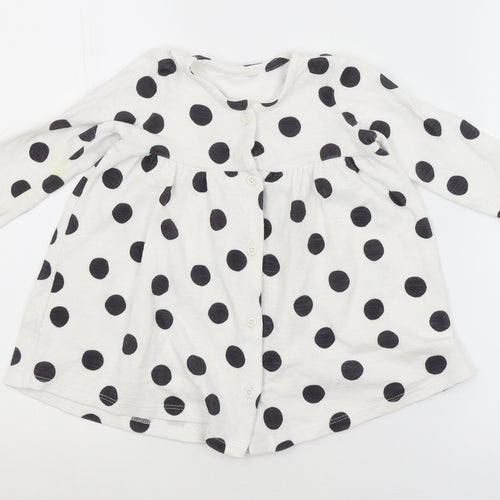 George Girls White Spotted  A-Line  Size 9-12 Months