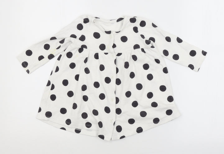 George Girls White Spotted A-Line Size 9-12 Months