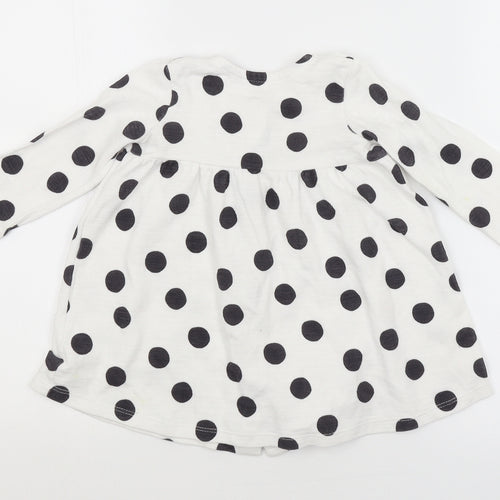 George Girls White Spotted  A-Line  Size 9-12 Months
