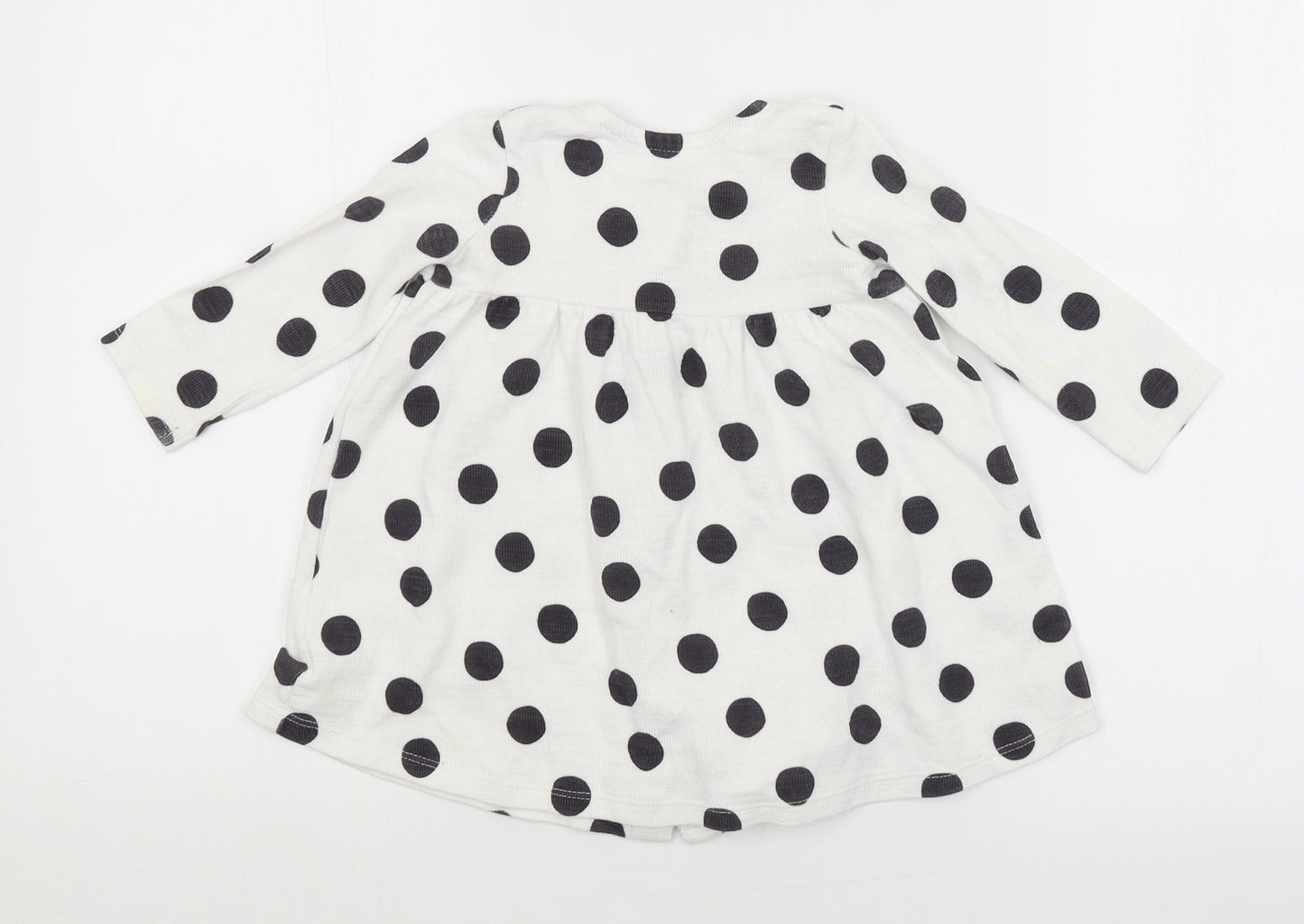 George Girls White Spotted  A-Line  Size 9-12 Months