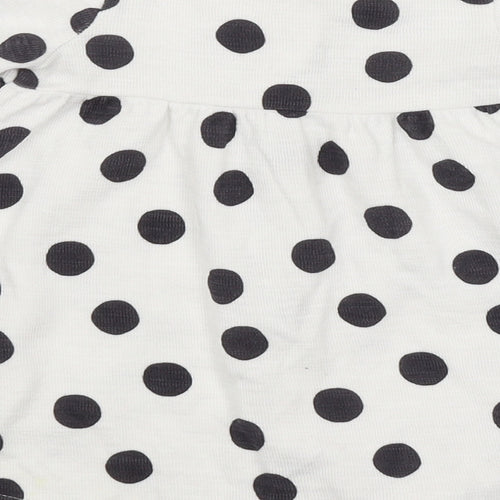 George Girls White Spotted  A-Line  Size 9-12 Months