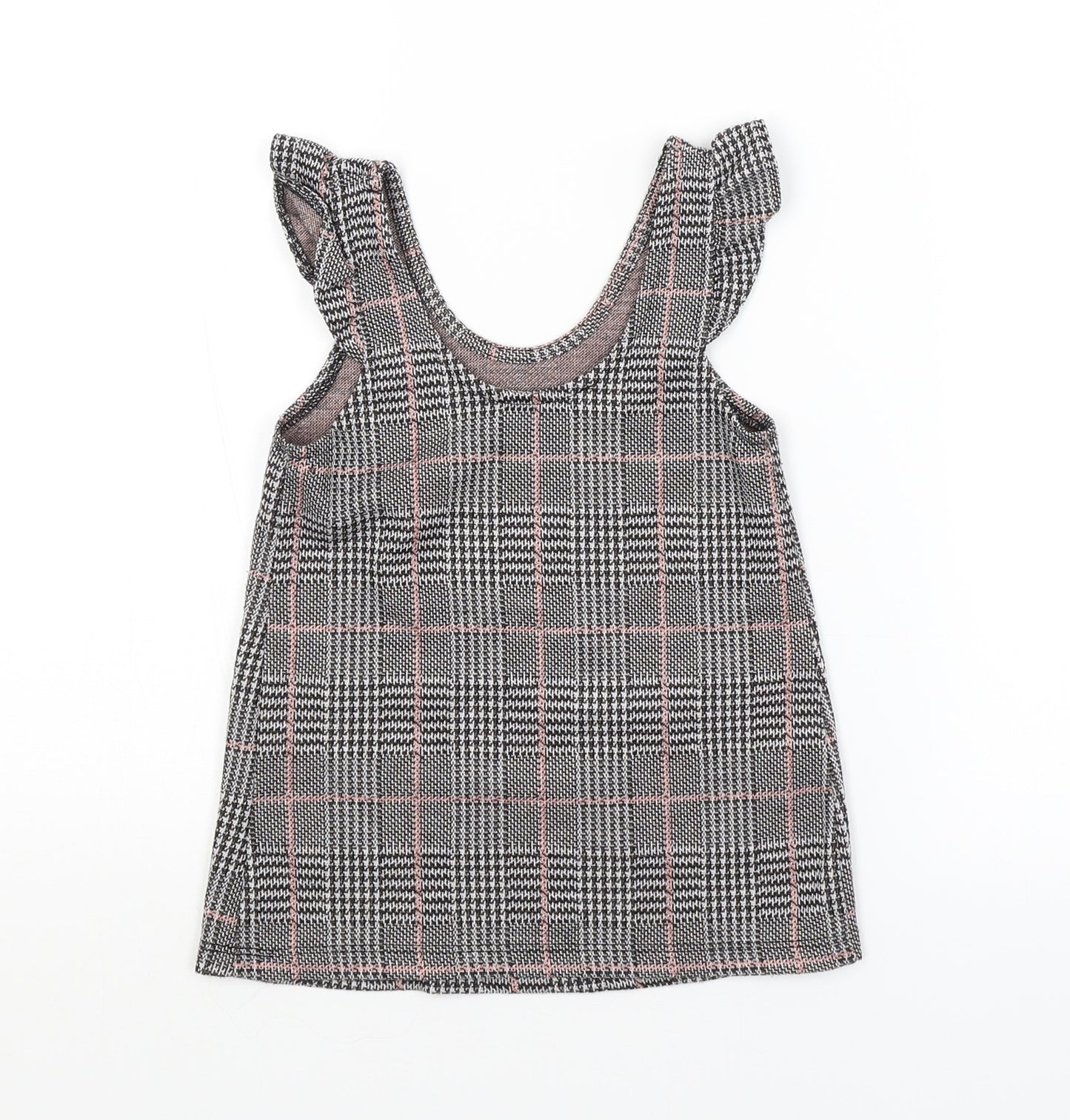 JEFF&CO Girls Multicoloured Check  Pinafore/Dungaree Dress  Size 18-24 Months