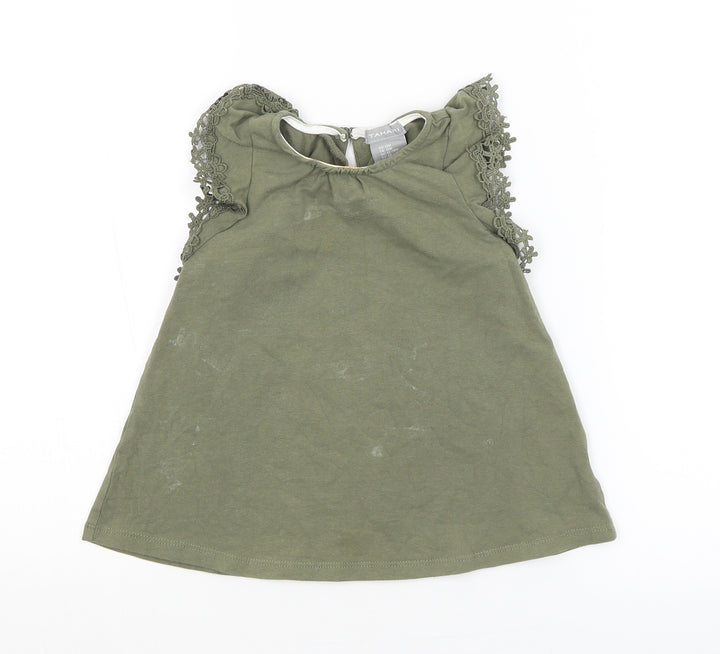 Tahari Girls Green   Basic Blouse Size 12-18 Months