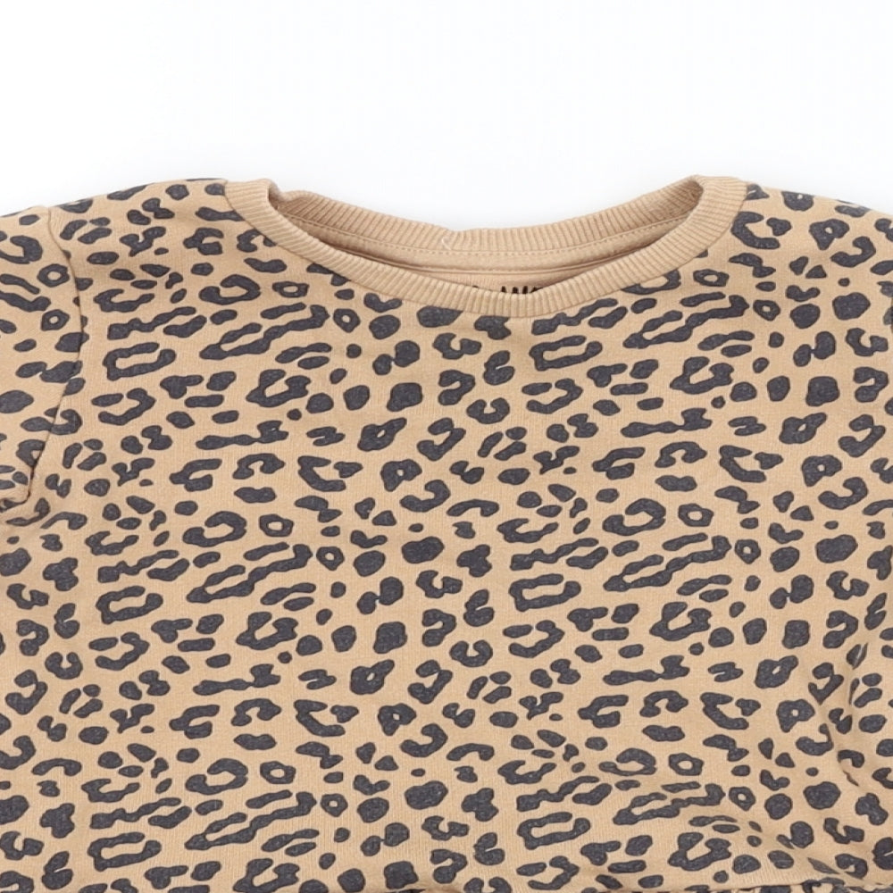 F&F Girls Brown Animal Print  Jumper Dress  Size 18-24 Months