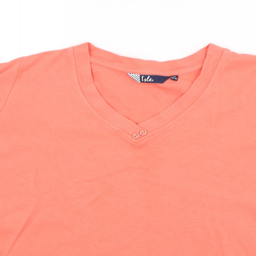 ISLE Womens Red   Basic T-Shirt Size 14