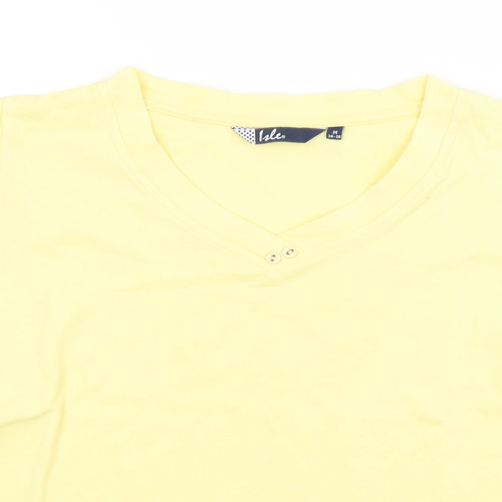 ISLE Womens Yellow   Basic T-Shirt Size 14