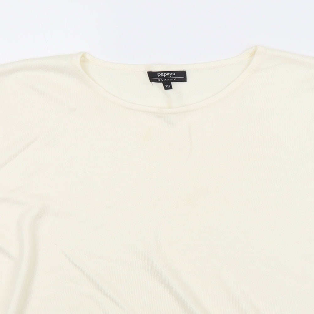 Papaya Womens White   Pullover Jumper Size 18