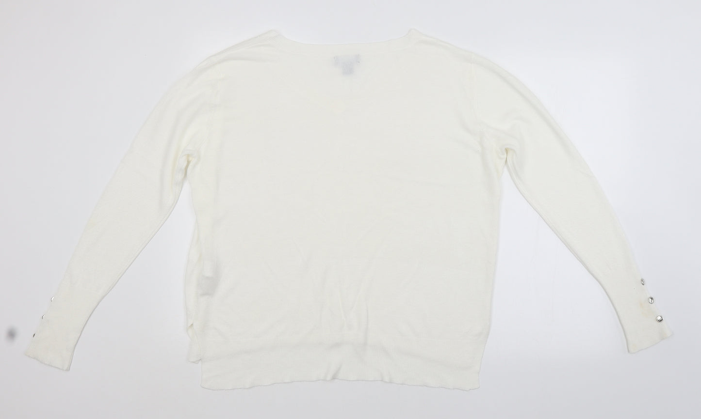 Primark Womens White   Pullover Jumper Size 14