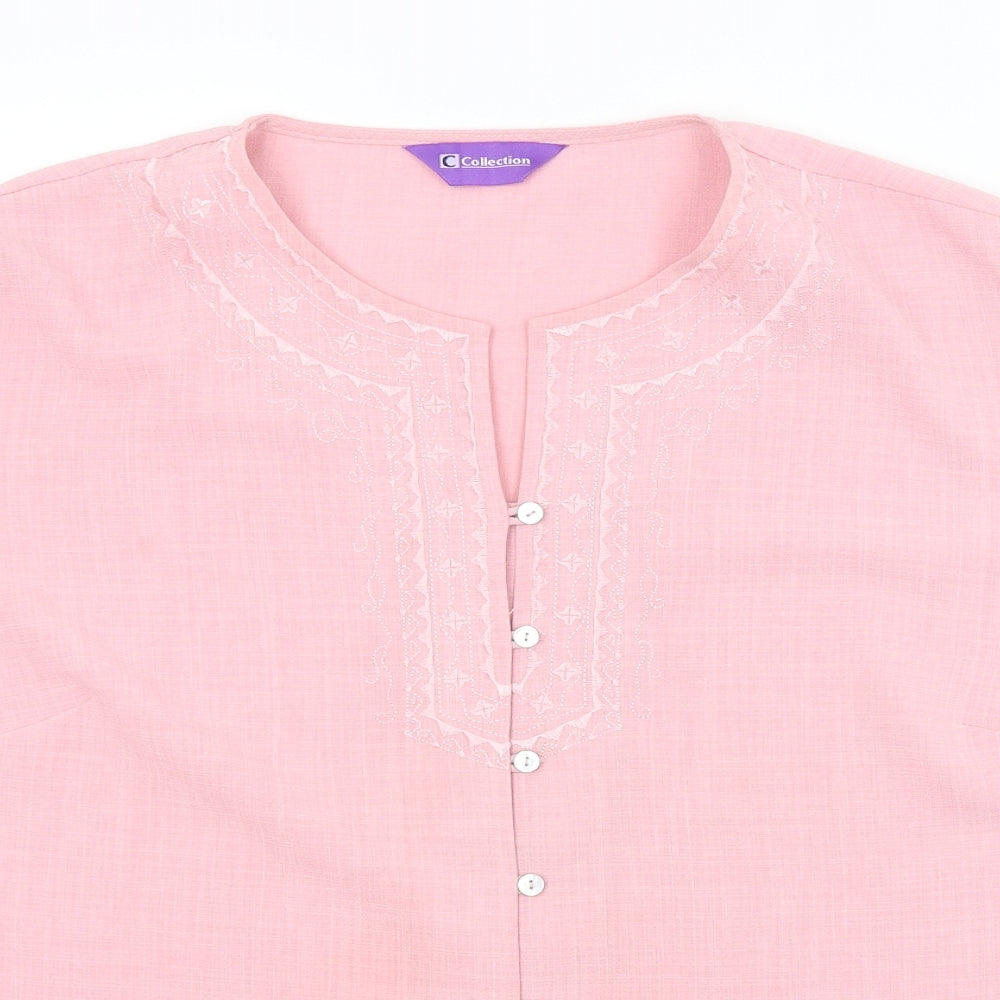 C COLLECTION Womens Pink   Basic Button-Up Size 22