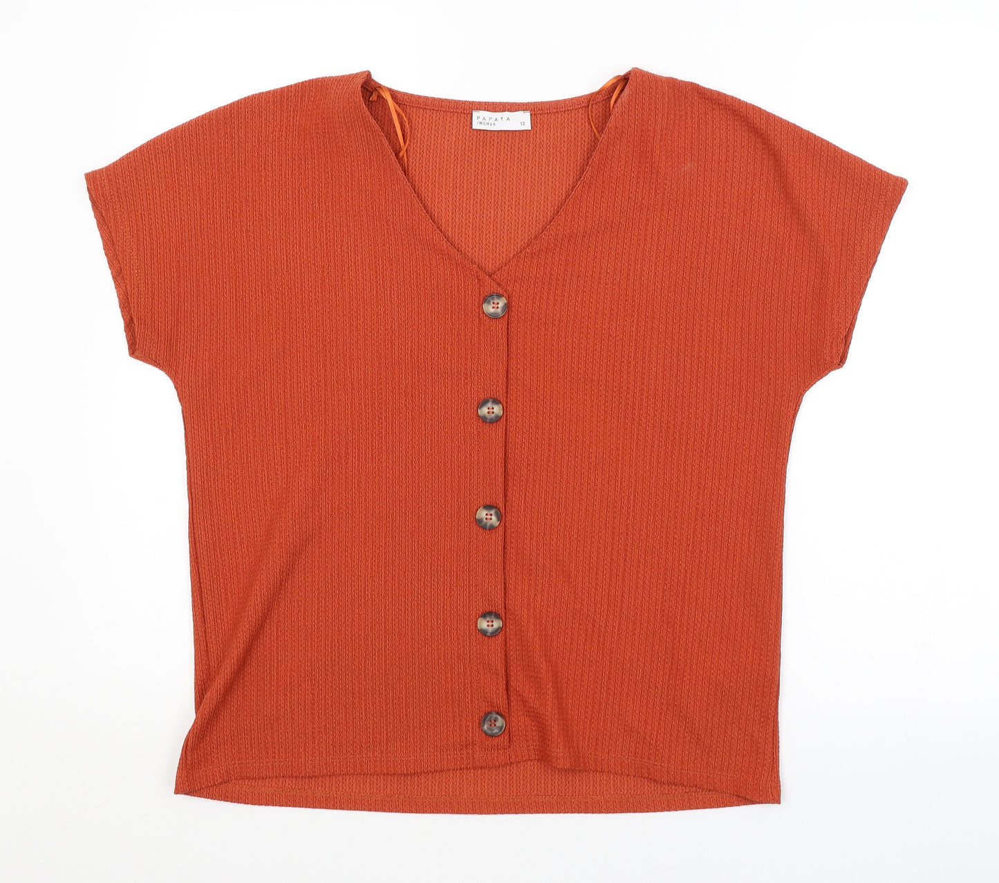 Papaya Womens Red   Basic Button-Up Size 12