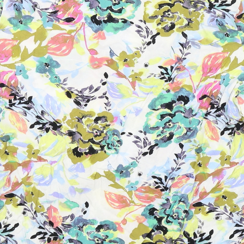 Jacqueline de Yong Womens Multicoloured Floral  Basic T-Shirt Size 10