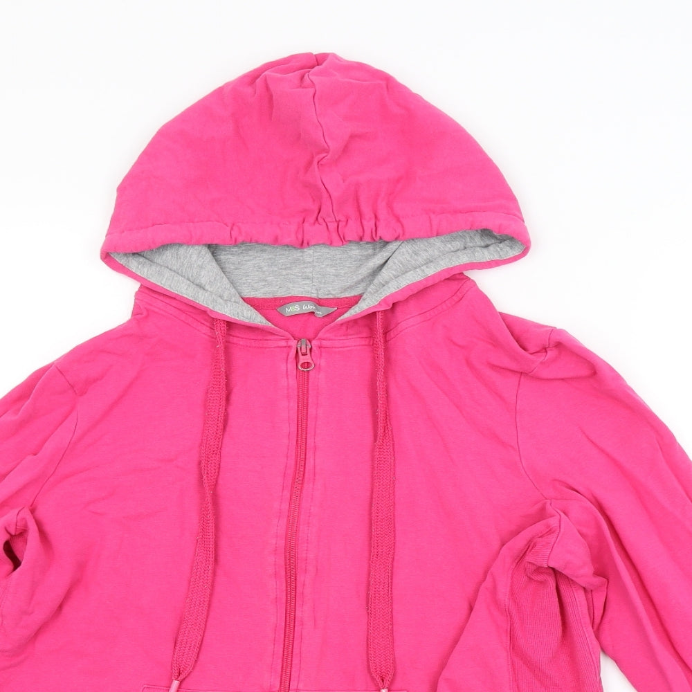 M&S Womens Pink   Full Zip Hoodie Size 16