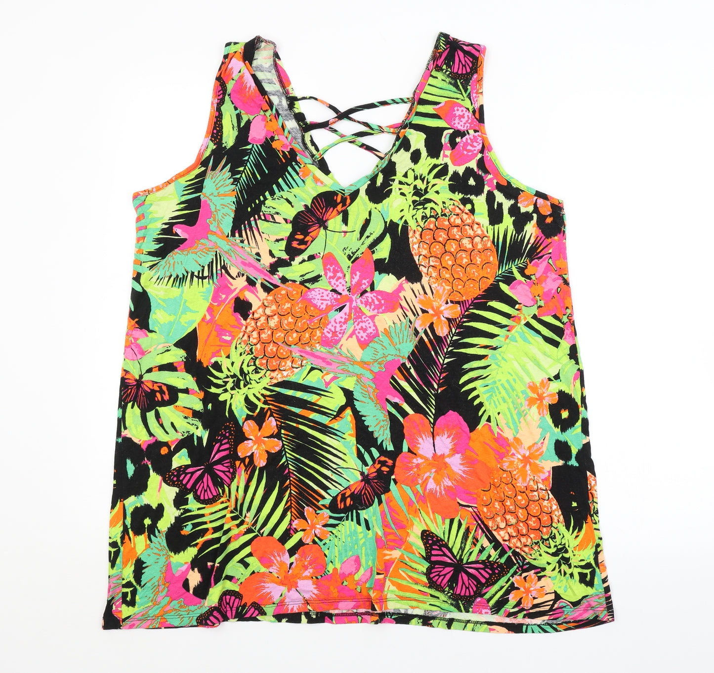 George Womens Multicoloured Floral  Basic Tank Size 18