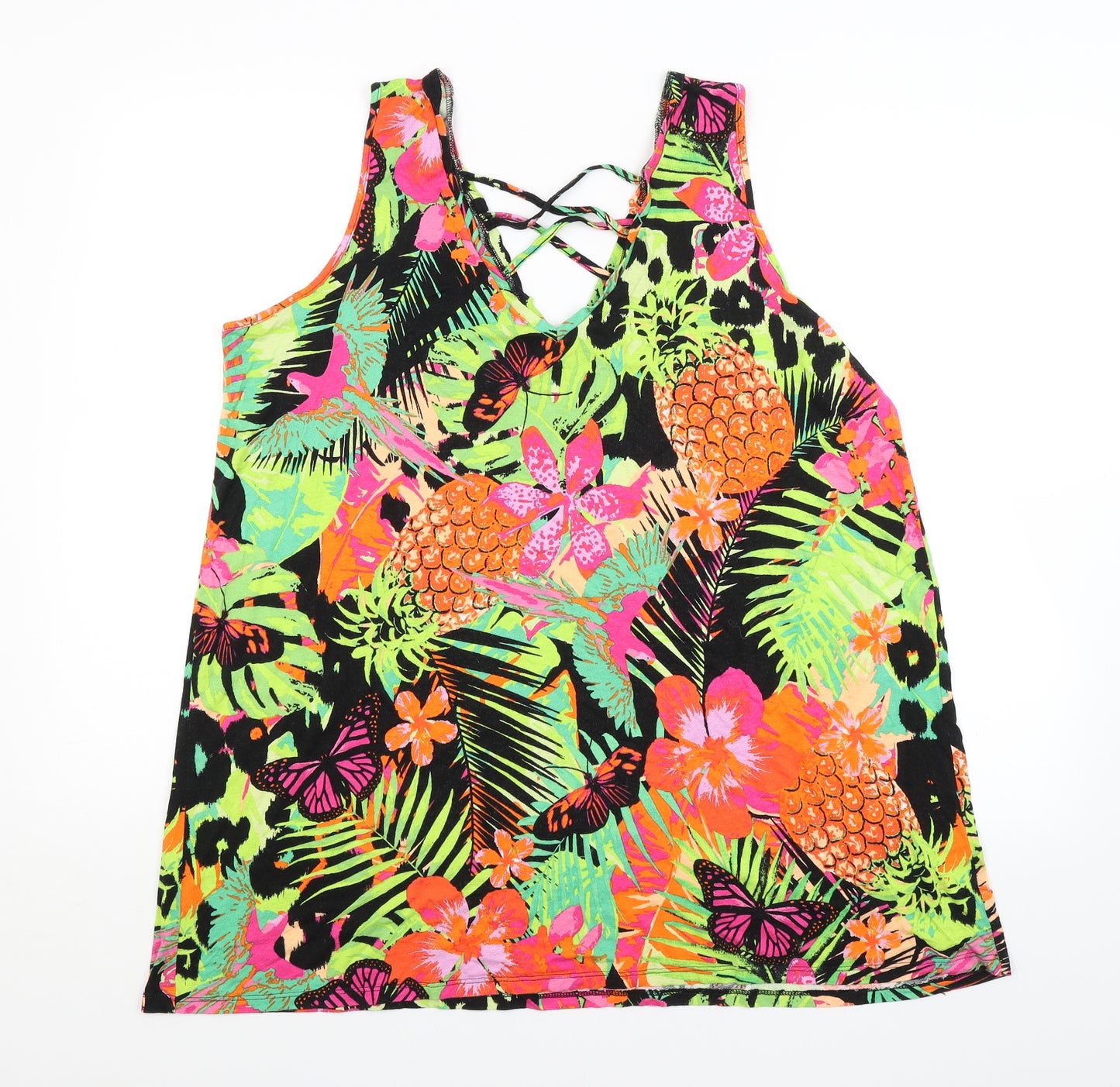 George Womens Multicoloured Floral  Basic Tank Size 18