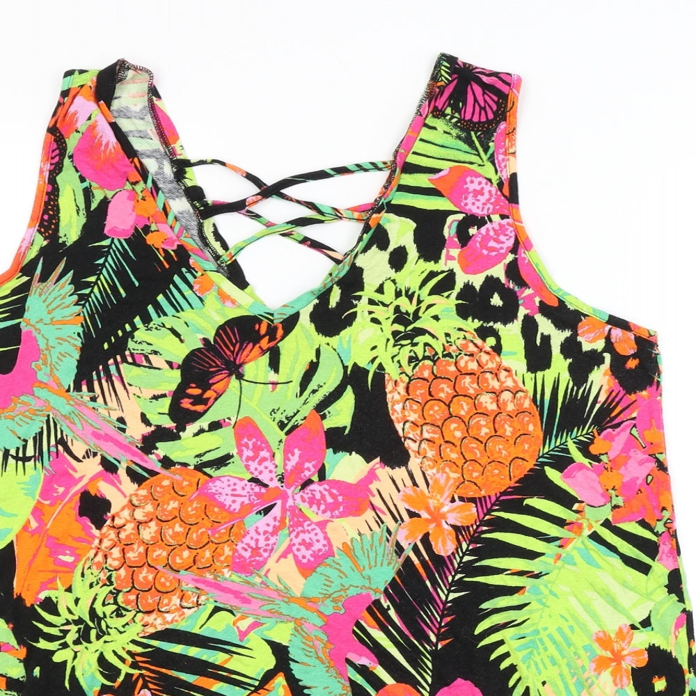 George Womens Multicoloured Floral  Basic Tank Size 18