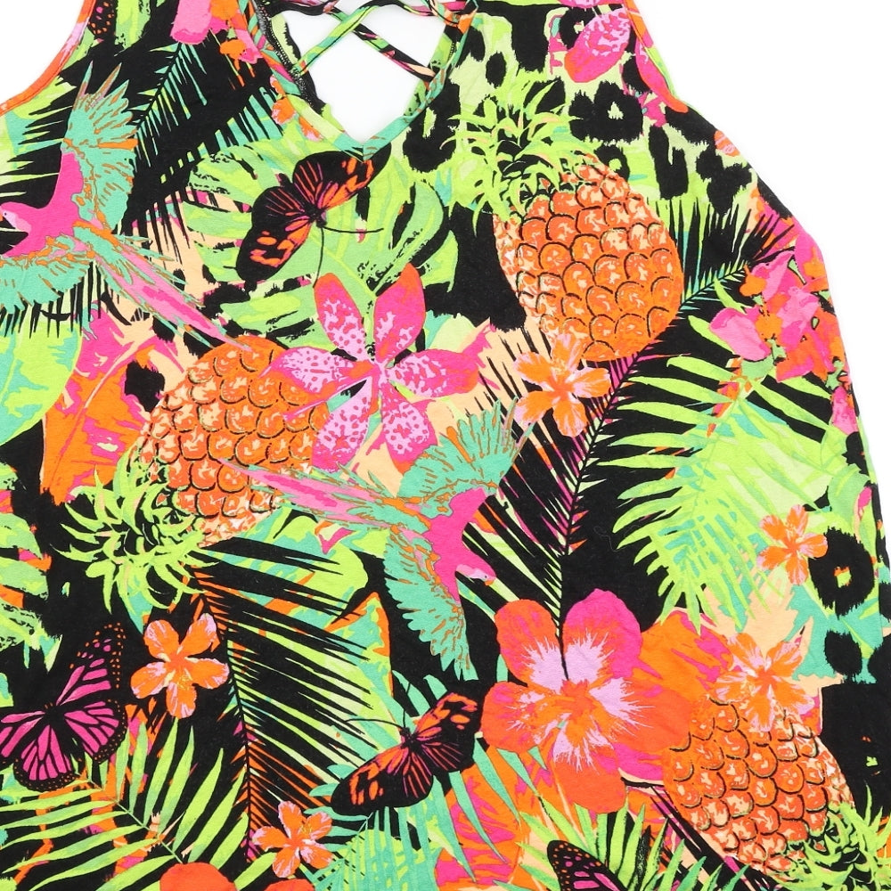 George Womens Multicoloured Floral  Basic Tank Size 18